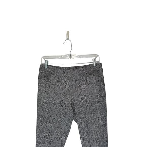Old Navy Black White Herringbone Career Straight Leg Pixie Dress Pants Size 6 - Picture 4 of 13